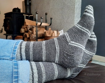 Ringel-Socken Strickmuster: Kammgarngarn (PDF-Muster)