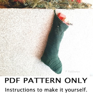 Christmas Stocking Knitting Pattern: Tamarack Tree Cable Design (PDF Pattern)