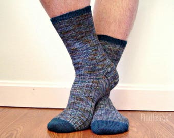 Ribbed Unisex Socks Knitting Pattern: Toe Up Design (PDF Pattern)