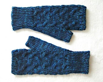 Knitting Pattern - Cabled Fingerless Mittens Pattern - Fingerless Gloves Pattern - the TASHMOO Mitts (Women's S, M, L sizes)