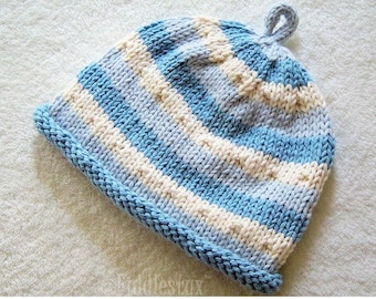 Baby Hat Knitting Pattern - Baby Boys Hat Pattern - the BEN beanie (Newborn, Baby, Toddler, Child & Adult sizes incl'd)