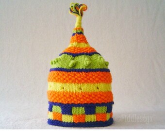 Hat Knitting Pattern - Birthday Hat Pattern - the BARNUM Hat (Newborn, Baby, Toddler, Child & Adult sizes incl'd)