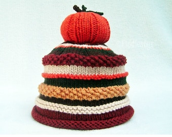 Knitting Pattern - Pumpkin Hat Pattern - the JACK Hat (Newborn, Baby, Toddler, Child & Adult sizes incl'd)