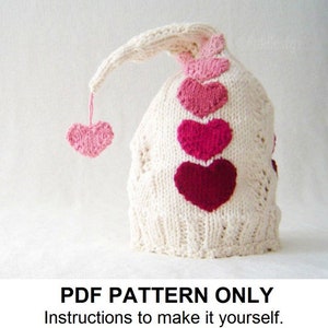 Hat Knitting Pattern - Valentines Hat Pattern - the LACEY Hat (Newborn, Baby, Toddler, Child & Adult sizes incl&#39;d)