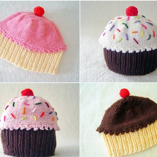 Knitting Pattern Baby Cupcake Hat Pattern the CUPCAKES Hat Etsy