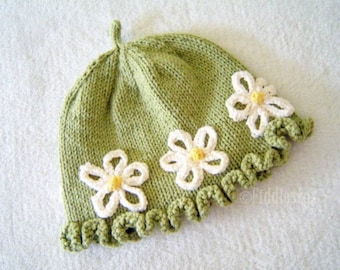 Knitting Pattern - the DAISY Hat (Newborn, Baby, Toddler, Child & Adult sizes incl'd)