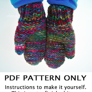 Knitting Pattern Bulky Mittens Pattern the CALVARY Mitts Child, Teen, Adult sizes image 1