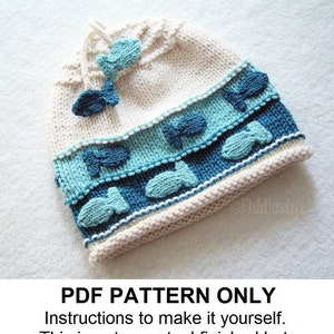 Hat Knitting Pattern Nautical Fish Hat Pattern the CHARLIE Hat Newborn Baby Toddler Child & Adult sizes incl'd image 1