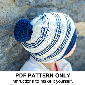 Knitting Pattern Slouchy Hat Pattern the SYDNEY slouchy Toddler, Child & Adult sizes incl'd image 1