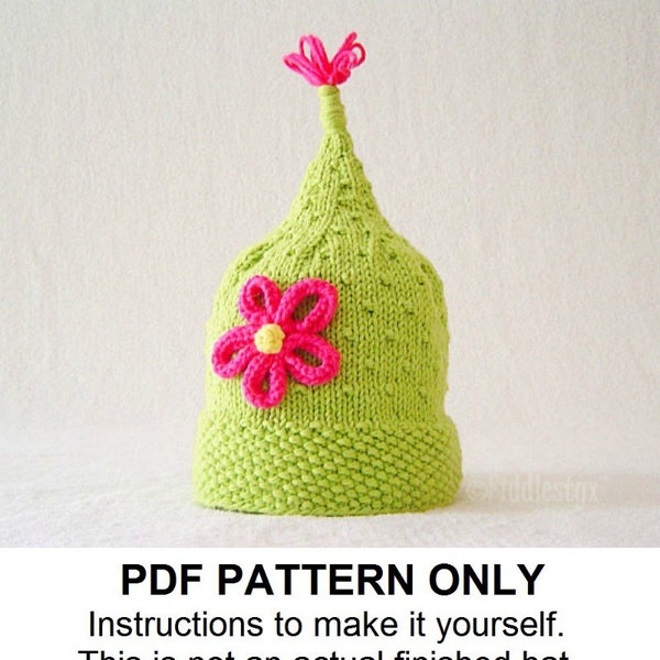 Knitting Pattern - Girls Pixie Hat Pattern - the ZOE Hat (Newborn, Baby, Toddler, Child & Adult sizes incl'd)