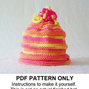 Knitting Pattern Baby Hat Pattern the SOPHIA Hat Newborn, Baby, Toddler, Child & Adult sizes incl'd image 1
