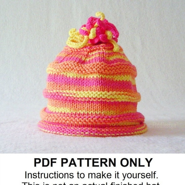 Knitting Pattern - Baby Hat Pattern - the SOPHIA Hat (Newborn, Baby, Toddler, Child & Adult sizes incl'd)