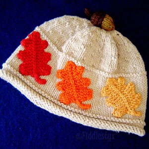 Hat Knitting Pattern Fall Leaves Hat Pattern the SCARLET Beanie Newborn, Baby, Toddler, Child & Adult sizes incl'd image 2