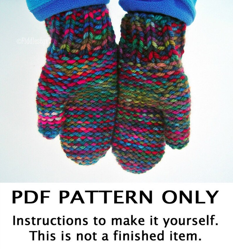 Knitting Pattern Bulky Mittens Pattern the CALVARY Mitts Child, Teen, Adult sizes image 1