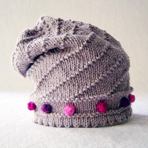 Hat Knitting Pattern Slouchy Hat Pattern the JO Hat Newborn, Baby, Toddler, Child & Adult sizes incl'd image 5