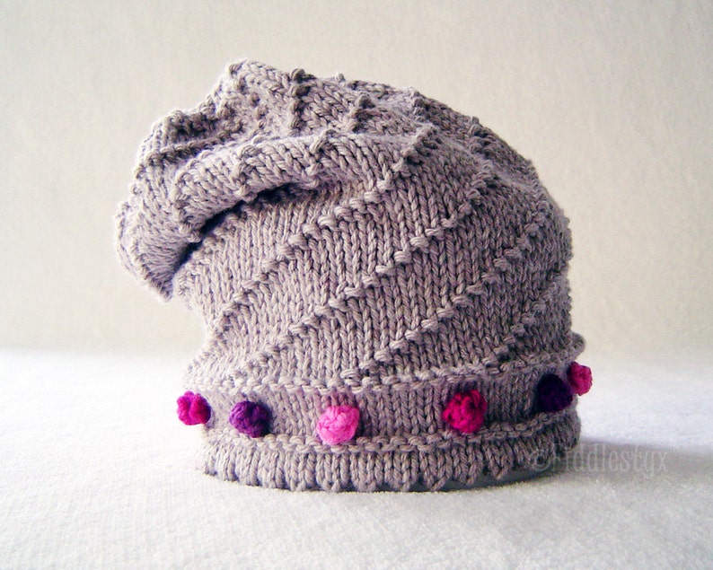 Hat Knitting Pattern Slouchy Hat Pattern the JO Hat Newborn, Baby, Toddler, Child & Adult sizes incl'd image 5