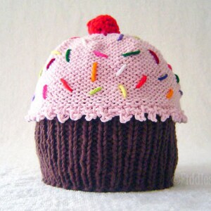 Knitting Pattern Baby Cupcake Hat Pattern the CUPCAKES Hat Newborn, Baby, Toddler, Child & Adult sizes incl'd image 4