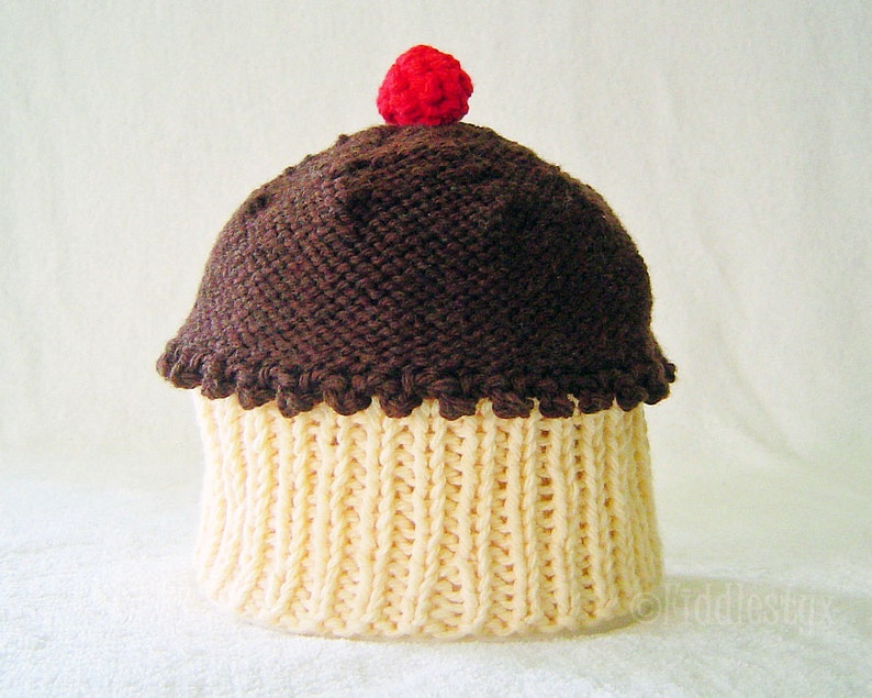 Knitting Pattern Baby Cupcake Hat Pattern the CUPCAKES Hat Newborn, Baby, Toddler, Child & Adult sizes incl'd image 5
