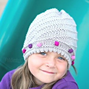 Hat Knitting Pattern Slouchy Hat Pattern the JO Hat Newborn, Baby, Toddler, Child & Adult sizes incl'd image 3