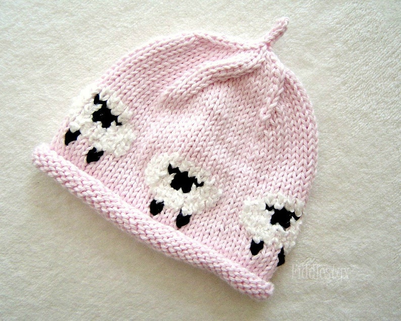 Hat Knitting Pattern Little Lamb Hat Woolly Sheep Hat the AVERY beanie Newborn, Baby, Toddler, Child & Adult sizes image 4