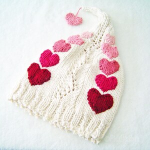 Hat Knitting Pattern Valentines Hat Pattern the LACEY Hat Newborn, Baby, Toddler, Child & Adult sizes incl'd image 2