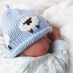 Hat Knitting Pattern Little Lamb Hat Woolly Sheep Hat the AVERY beanie Newborn, Baby, Toddler, Child & Adult sizes image 3