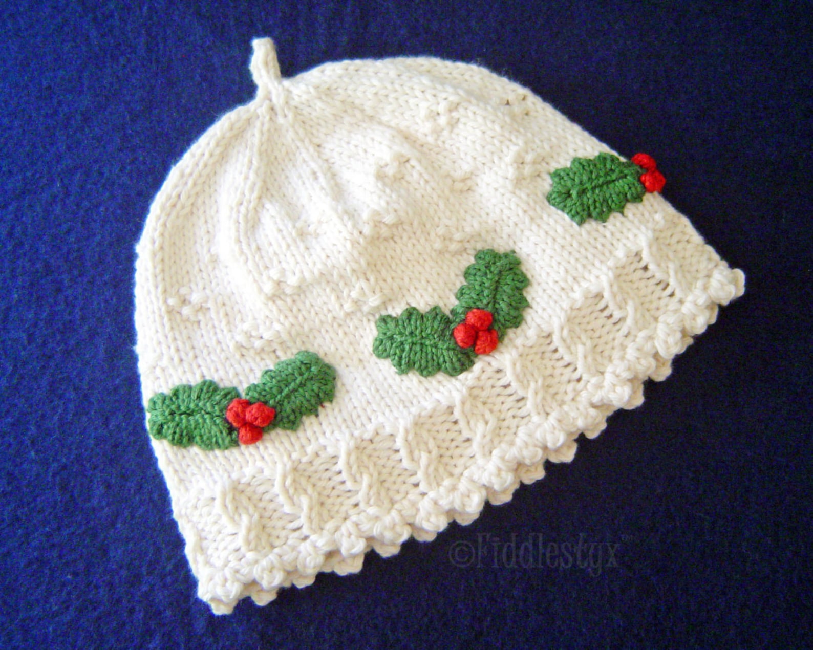 Hat Knitting Pattern Girls Christmas Hat Pattern the HOLLY Etsy