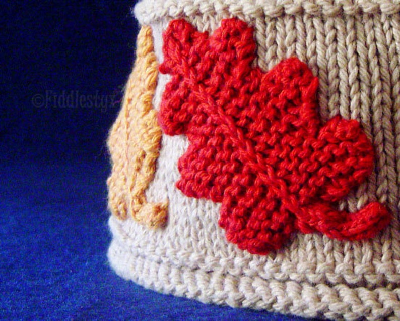 Hat Knitting Pattern Fall Leaves Hat Pattern the SCARLET Beanie Newborn, Baby, Toddler, Child & Adult sizes incl'd image 4