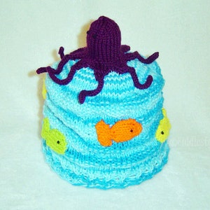 Hat Knitting Pattern Octopus Hat Pattern the OLLIE Hat Newborn, Baby, Toddler, Child & Adult sizes incl'd image 2