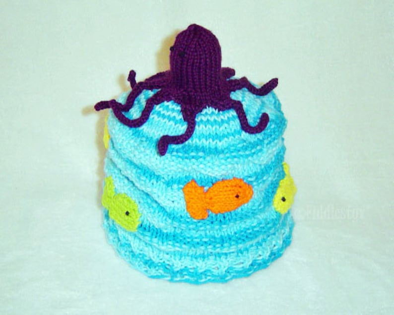 Hat Knitting Pattern Octopus Hat Pattern the OLLIE Hat Newborn, Baby, Toddler, Child & Adult sizes incl'd image 2