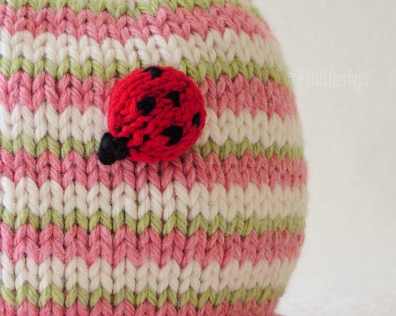 Knitting Pattern Ladybug Hat Knitting Pattern the CLAUDIA beanie Newborn, Baby, Toddler, Child & Adult sizes incl'd image 5