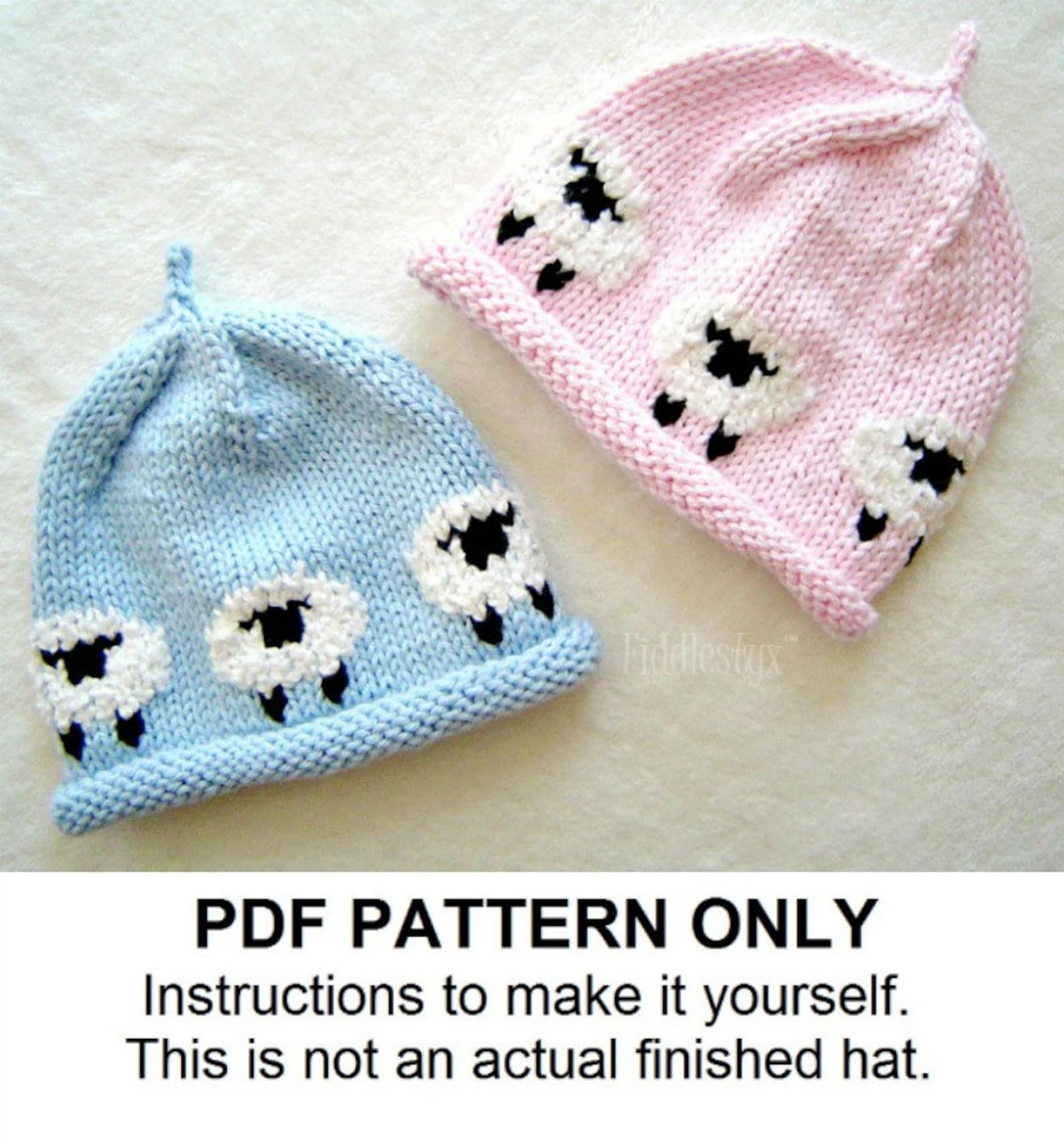 Hat Knitting Pattern Little Lamb Hat Woolly Sheep Hat Etsy
