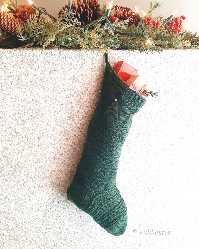 Christmas Stocking Knitting Pattern Eighth Annual Fiddlestyx Christmas Stocking the TAMARACK Christmas Stocking Pattern image 5