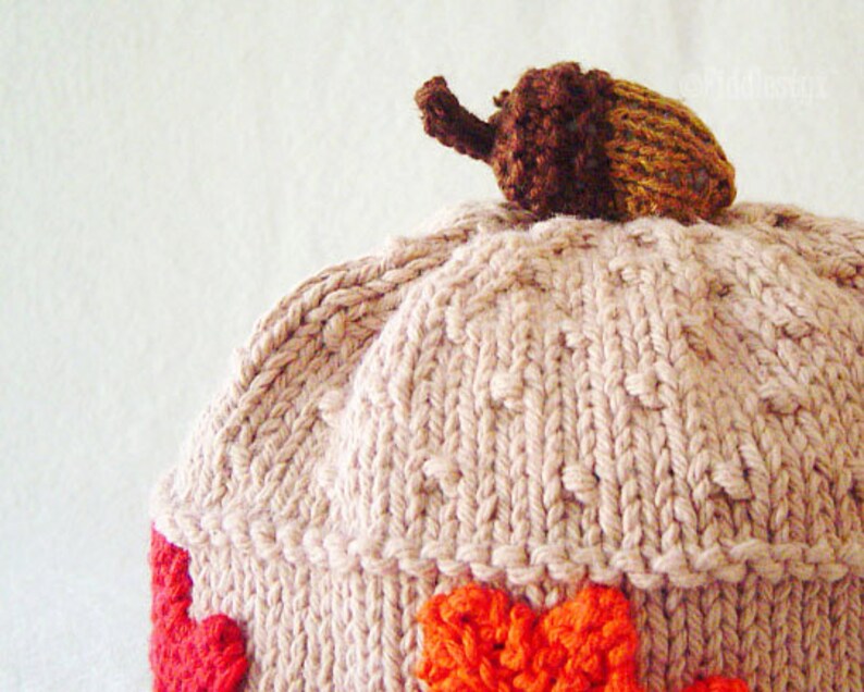 Hat Knitting Pattern Fall Leaves Hat Pattern the SCARLET Beanie Newborn, Baby, Toddler, Child & Adult sizes incl'd image 3