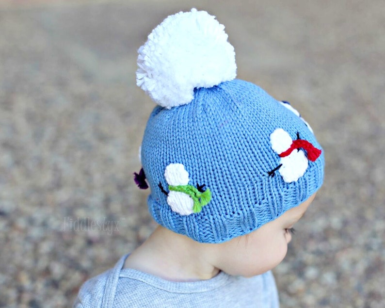 Hat Knitting Pattern Snowman Hat Pattern the OLAF Hat Newborn, Baby, Toddler, Child & Adult sizes incl'd image 4