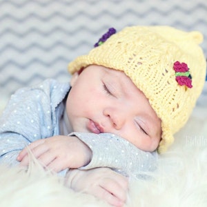 Knitting Pattern Butterfly Hat Pattern the DIANA Hat Newborn, Baby, Toddler, Child & Adult sizes incl'd image 2