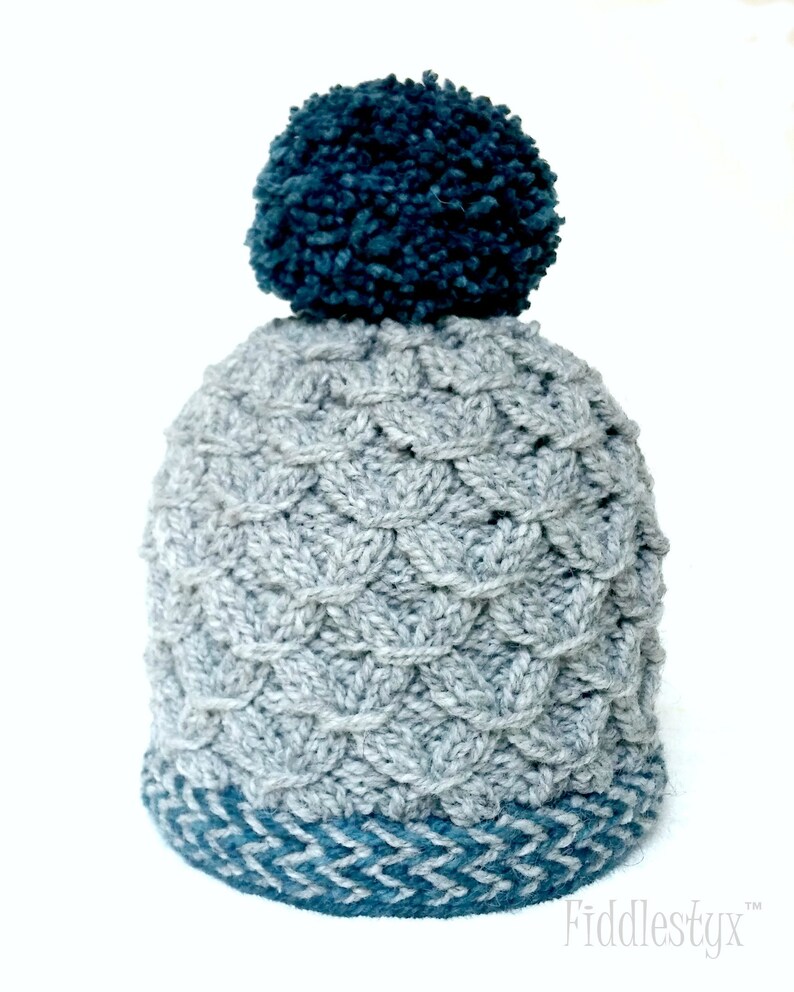 Knitting Pattern Pom Pom Hat Pattern Boy's Hat Etsy