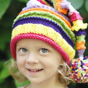 Knitting Pattern Stocking Hat Pattern the LUCY Hat Newborn, Baby, Toddler, Child & Adult sizes incl'd image 2