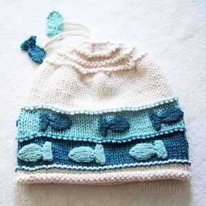 Hat Knitting Pattern Nautical Fish Hat Pattern the CHARLIE Hat Newborn Baby Toddler Child & Adult sizes incl'd image 4