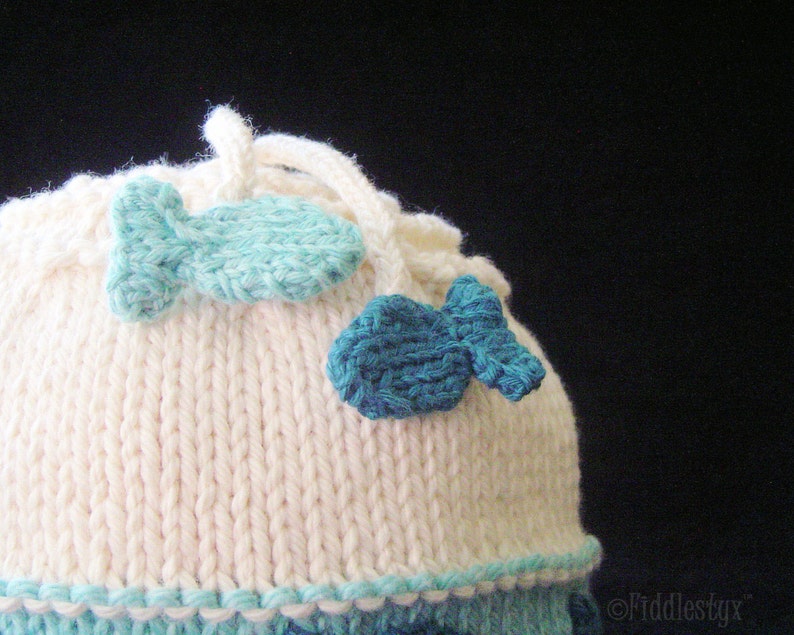 Hat Knitting Pattern Nautical Fish Hat Pattern the CHARLIE Hat Newborn Baby Toddler Child & Adult sizes incl'd image 5