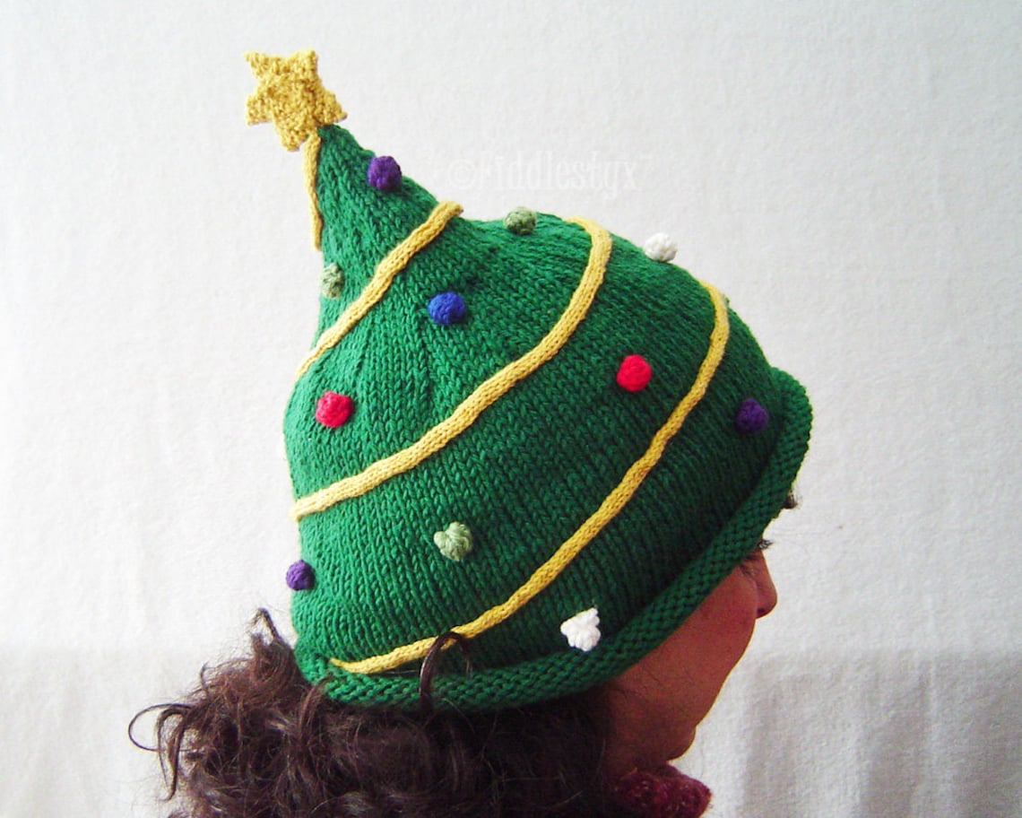 Knitting Pattern Christmas Tree Hat Pattern the NICK Hat Etsy