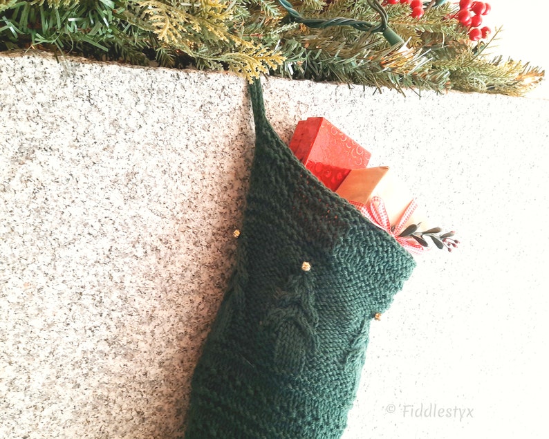 Christmas Stocking Knitting Pattern Eighth Annual Fiddlestyx Christmas Stocking the TAMARACK Christmas Stocking Pattern image 4