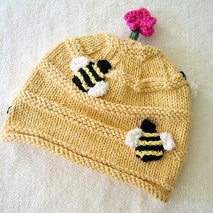 Hat Knitting Pattern Beehive Hat Pattern the BUZZ Hat Newborn, Baby, Toddler, Child & Adult sizes incl'd image 3