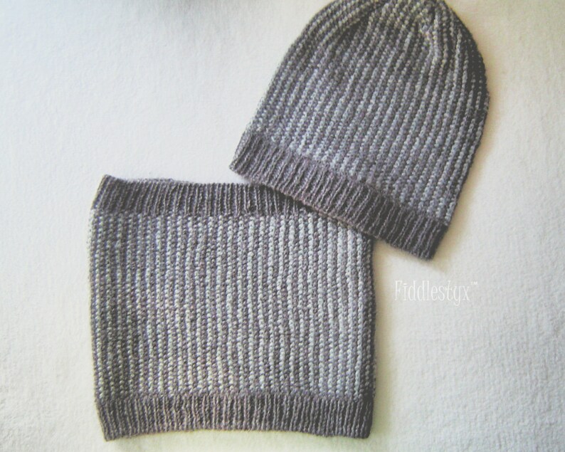 Knitting Pattern Reversible Cowl Pattern Reversible Hat Etsy