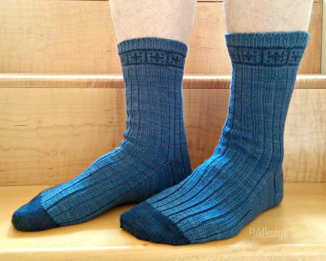 Knitting Pattern Men's Sock Knitting Pattern Toe up Etsy