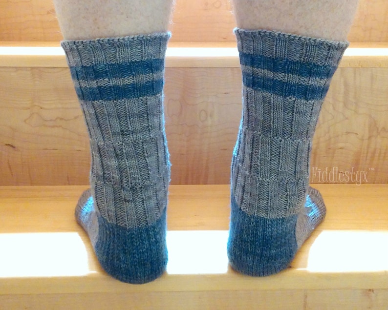 Knitting Pattern Men's Sock Knitting Pattern Toe up Etsy