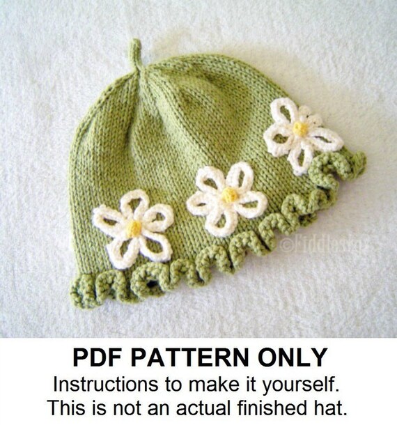 Baby flower hat knitting pattern hotsell
