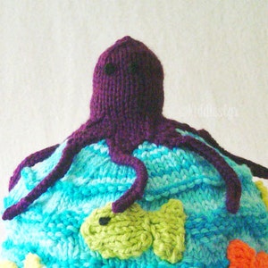 Hat Knitting Pattern Octopus Hat Pattern the OLLIE Hat Newborn, Baby, Toddler, Child & Adult sizes incl'd image 3