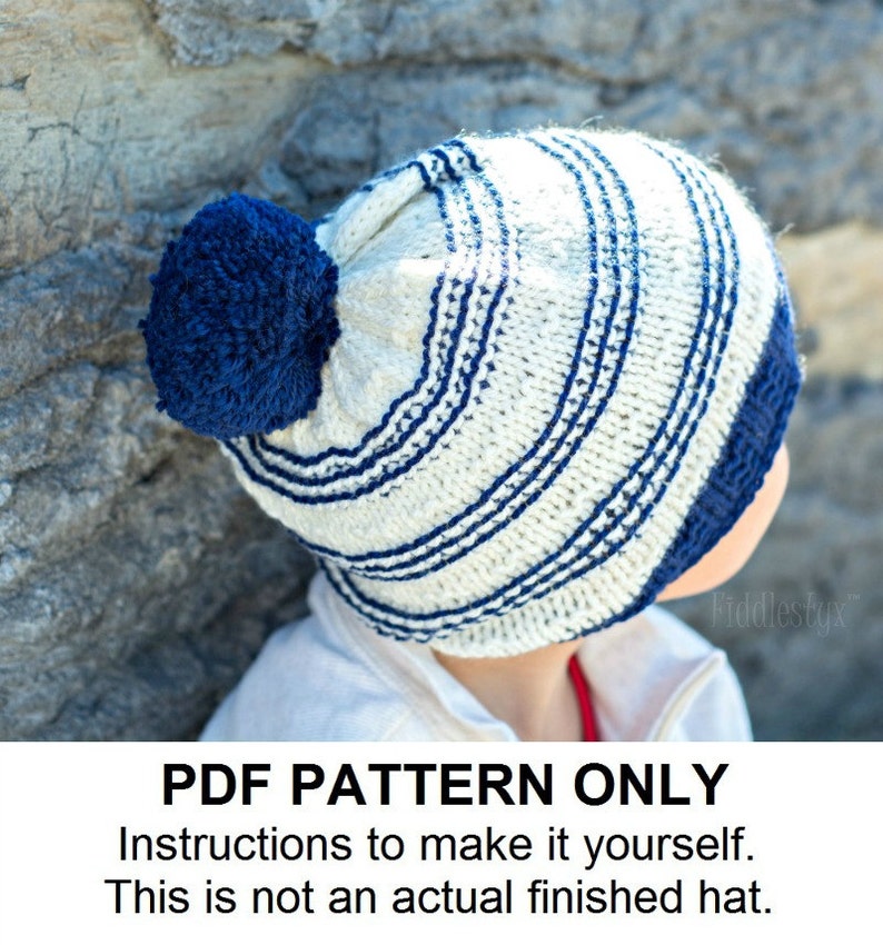 Knitting Pattern Slouchy Hat Pattern the SYDNEY slouchy Toddler, Child & Adult sizes incl'd image 1