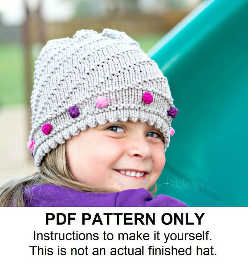 Hat Knitting Pattern Slouchy Hat Pattern the JO Hat Newborn, Baby, Toddler, Child & Adult sizes incl'd image 1